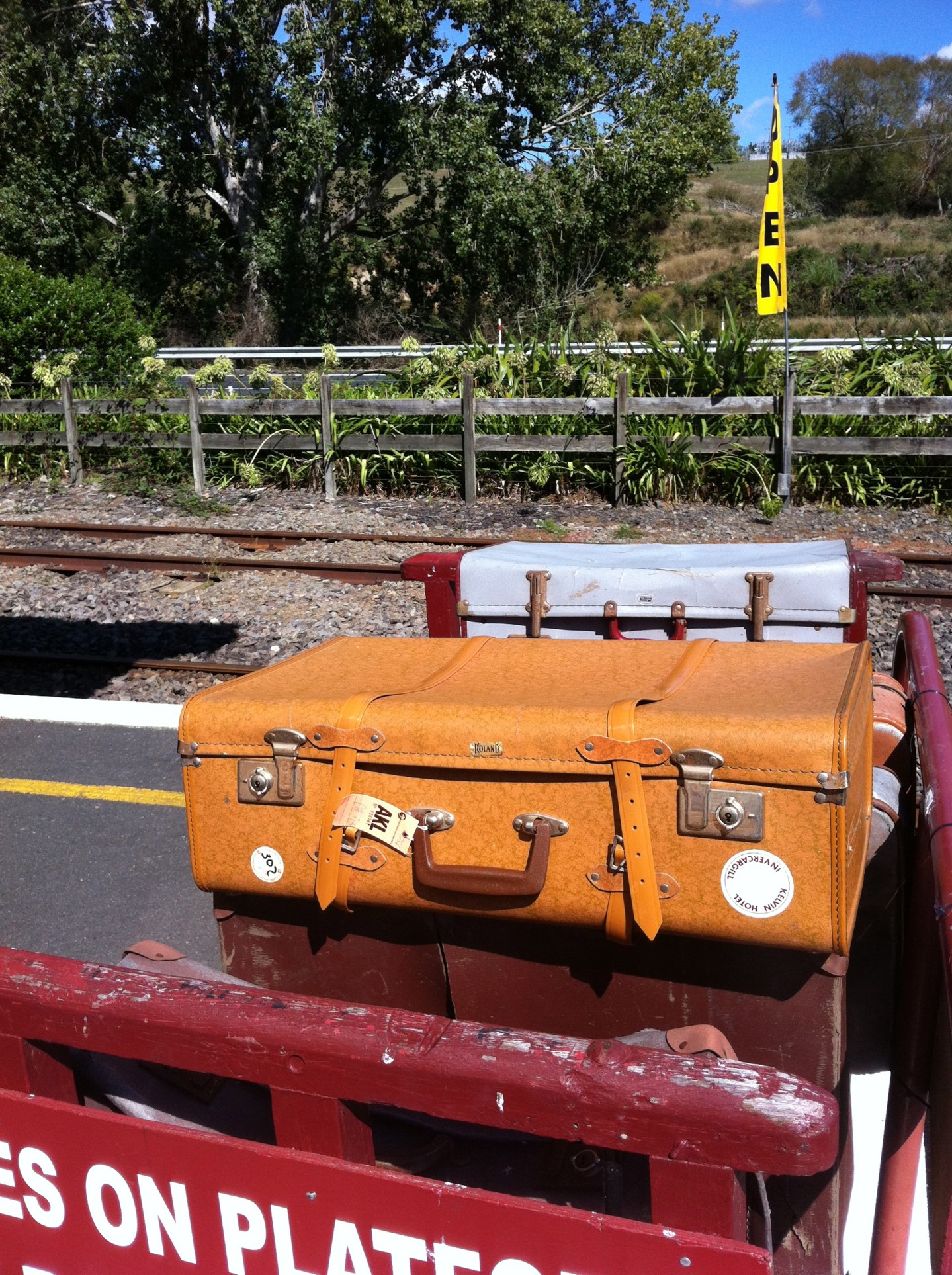 Old suitcases give the feeling of time past at the Waikino Station