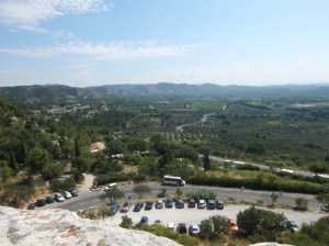 Looking back on the road to Le Baux