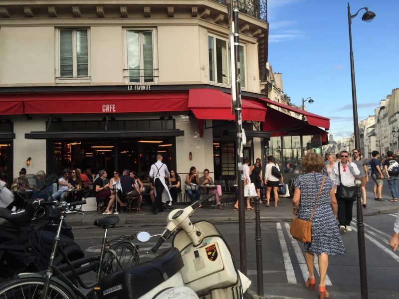 One of the many cafes in our temporary Paris neighbourhood of Marias