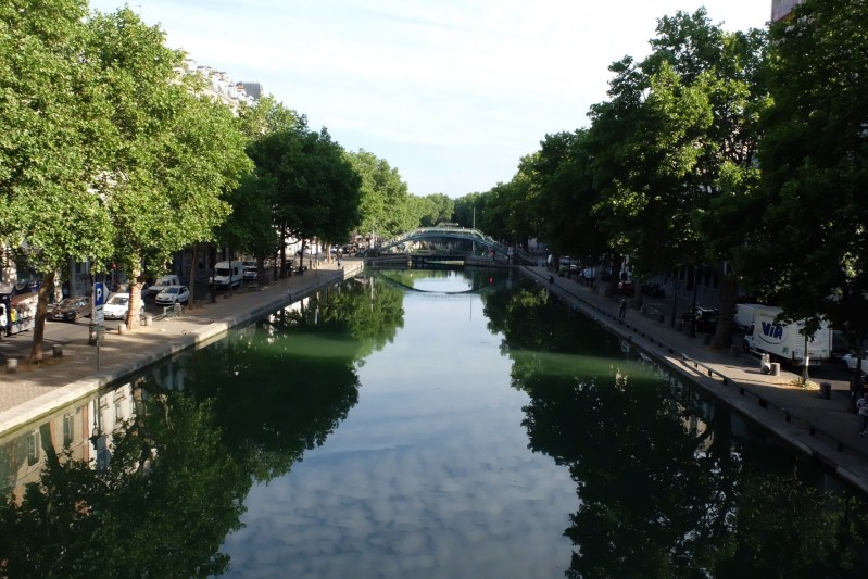 The St Martin canal provided a visitor free look at Paris during the morning commute.