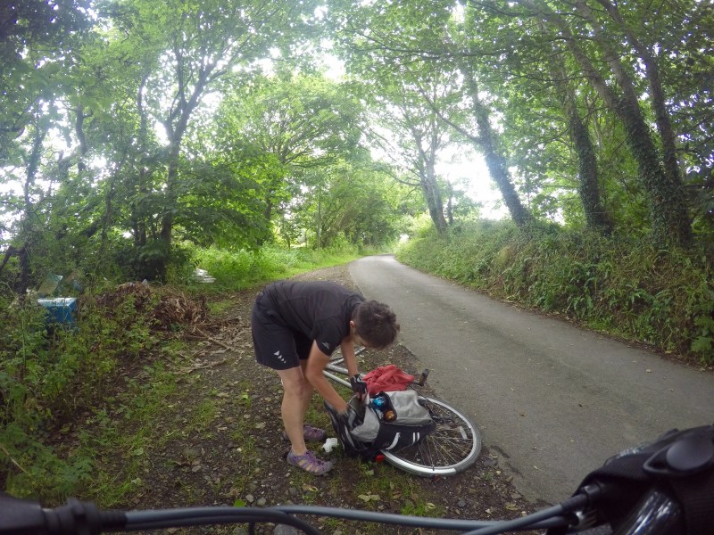 Ruth! the bike needs to be upright to get it up the hill.