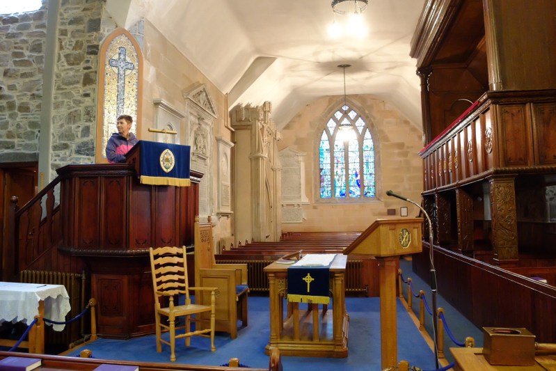 Ruth gave a quick sermon on abstinence from whisky to a captivated local audience