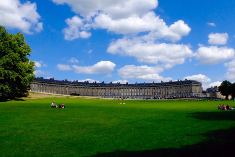 The trail took the scenic route through bath, the Royal Crescent built in the 18th century
