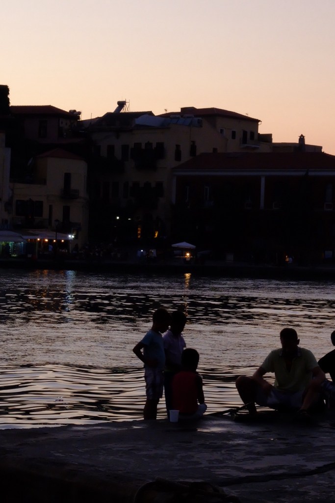 Evening on the harbour at old Chania town