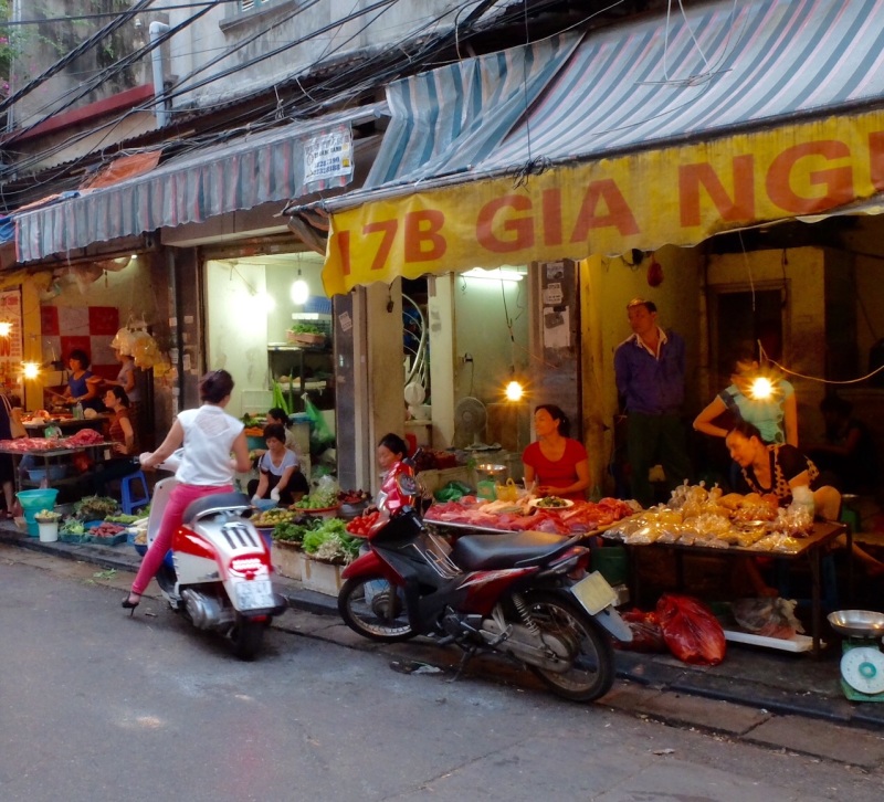 Footpath retail Hanoi style, the original drive through.