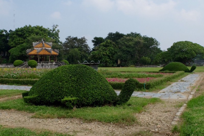There were four bushes shaped as turtles that formed part of this garden in the Purple Forbidden City in Hue, the imperial residence modelled on the Forbidden City in Beijing