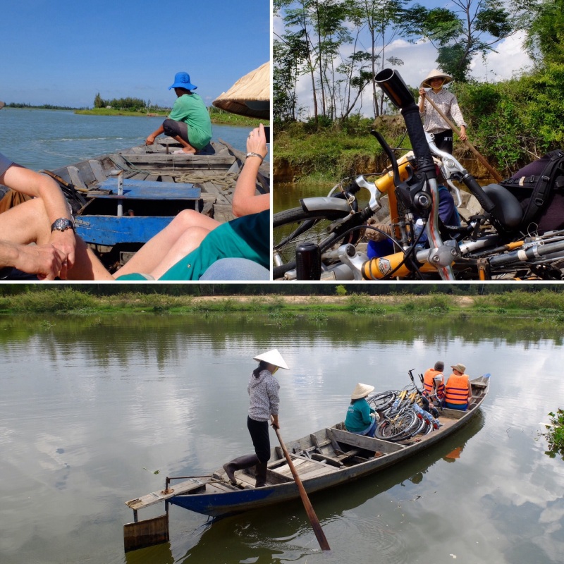 We were biking on islands in the river delta so several interesting boat trips were required to get us across varying expanses of water