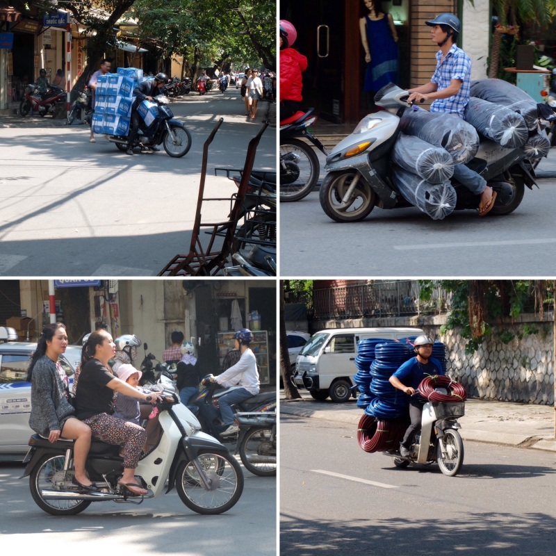 The motorcycle appeared to be the primary method of distribution and family transport in the city. These were some we managed to capture there were many more extreme passenger and goods loadings that we saw but did not have the camera ready.