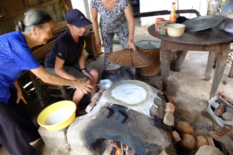 Ruth made a pretty reasonable effort at making rice paper.