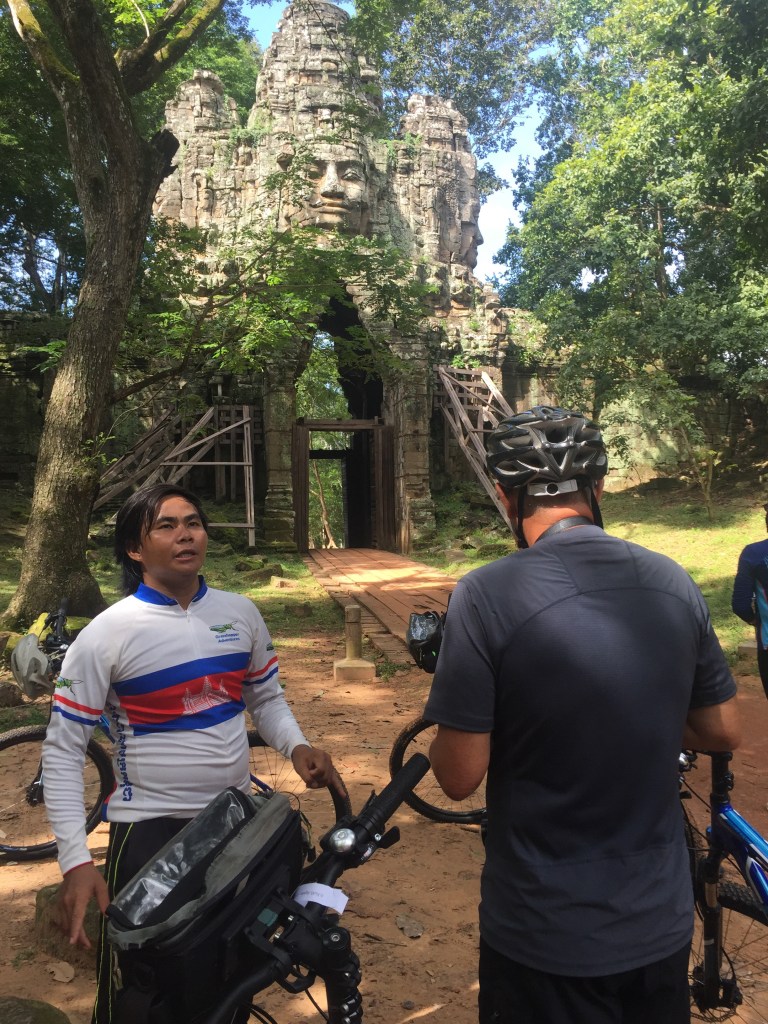Cliff asking Som to tell Ruth that we were not lost and there are no Tigers left in this part of Cambodia.
