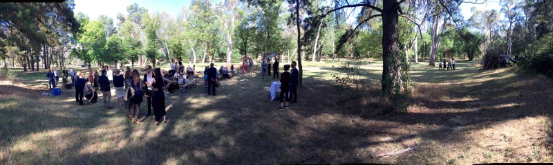 The wedding ceremony was held in a park amongst the gum trees. The celebrant providied a refreshing change and these were important factors that helped to make the occasion a very memorable one.