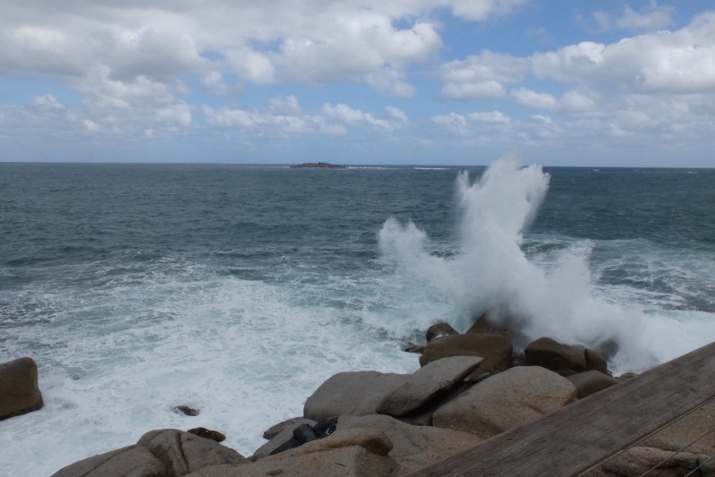 All the way from Melbourne the sea has been in a very angry mood which is great for picture taking. This is on the exposed side of Granite Island