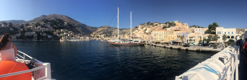 The ferry ride from Rhodes to Kos was always close to land with interesting stopovers such as this one at Symi