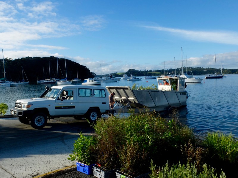We hit the water, the second contingent waits eagerly on the ramp for the barge to make its 90 minute round trip.